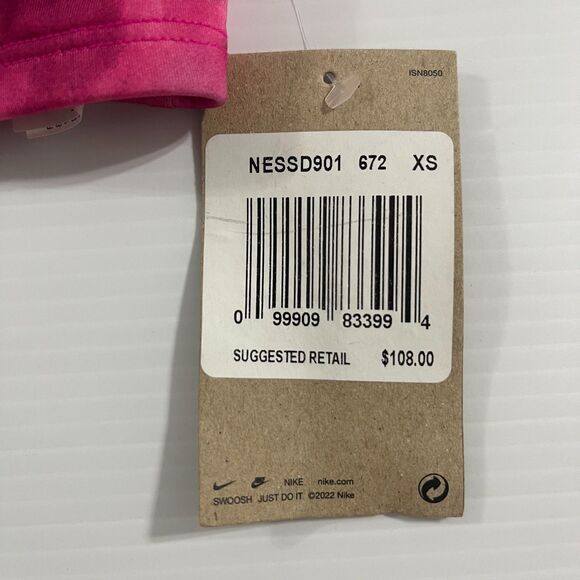 Nike Swim Pink Tie Dye Bikini Top Scoop Neck Brand New With Tags Adjustable XS - Picture 4 of 9